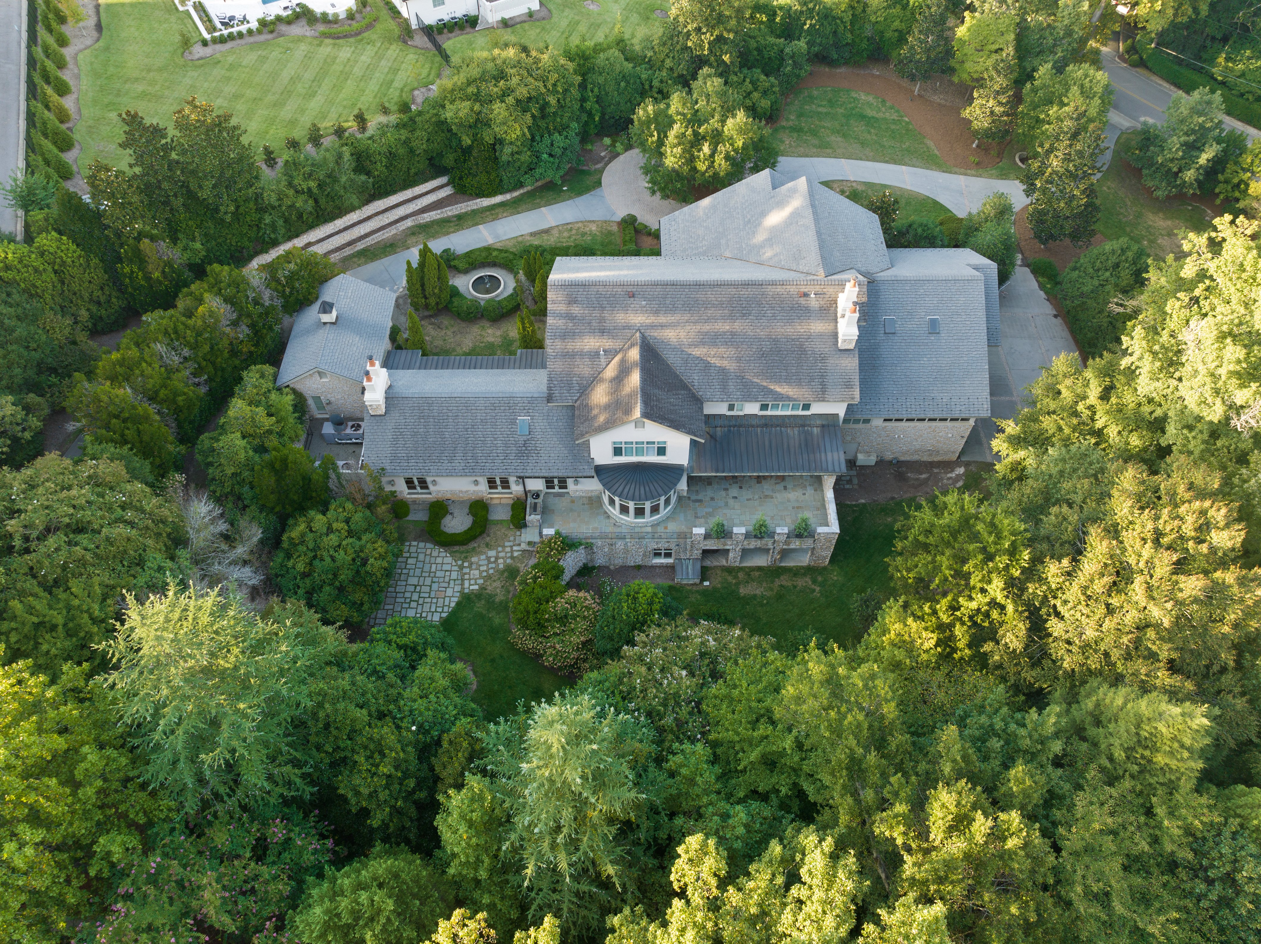 Arial view of the back of the home