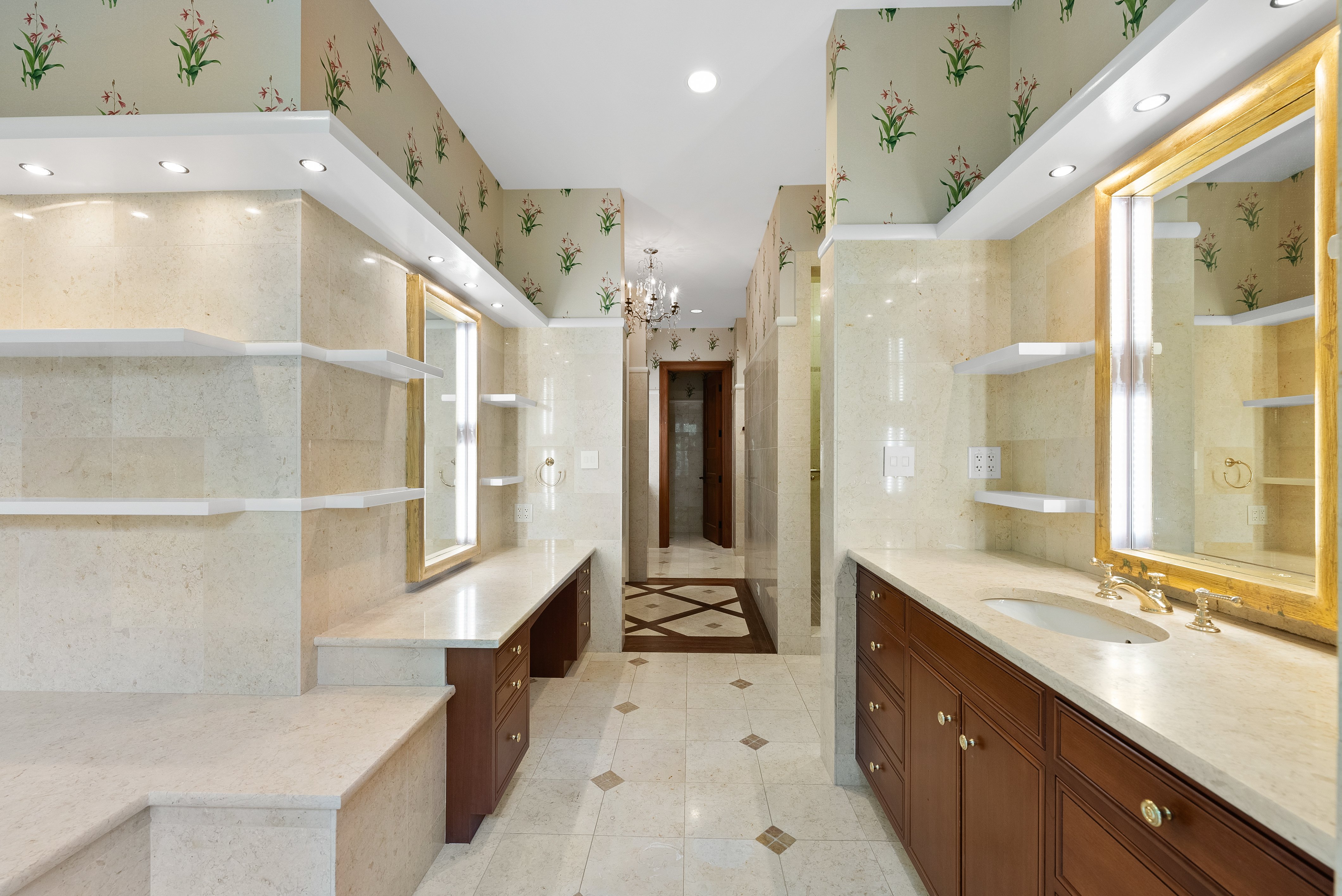 Interior of a primary bathroom